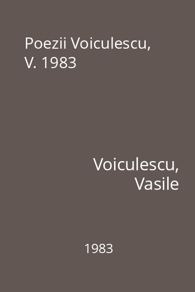 Poezii Voiculescu, V. 1983