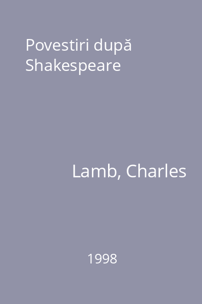 Povestiri după Shakespeare
