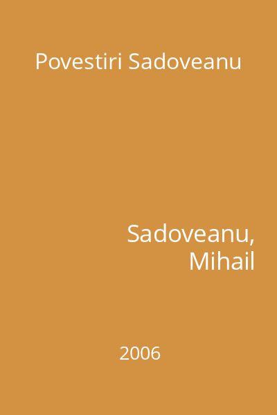 Povestiri Sadoveanu