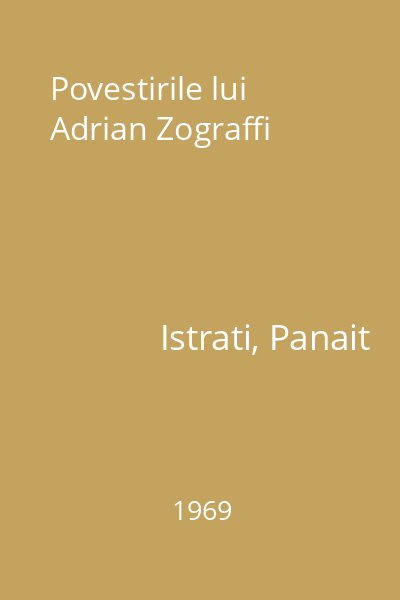 Povestirile lui Adrian Zograffi