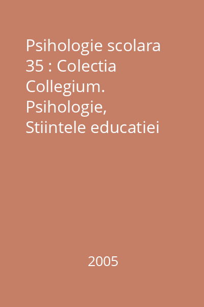 Psihologie scolara 35 : Colectia Collegium. Psihologie, Stiintele educatiei
