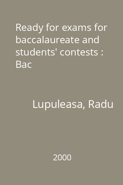 Ready for exams for baccalaureate and students' contests : Bac