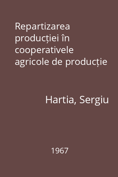 Repartizarea producției în cooperativele agricole de producție
