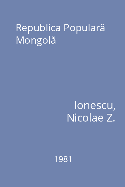 Republica Populară Mongolă