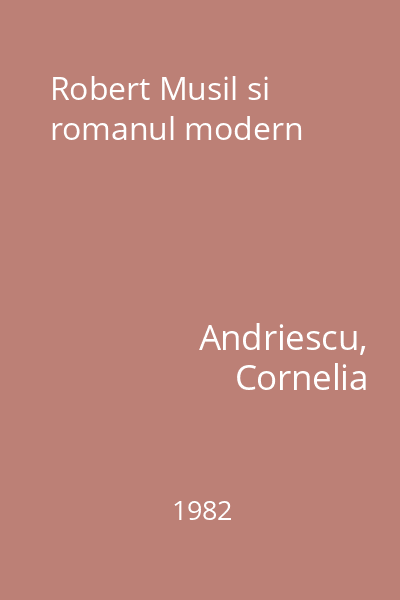 Robert Musil si romanul modern