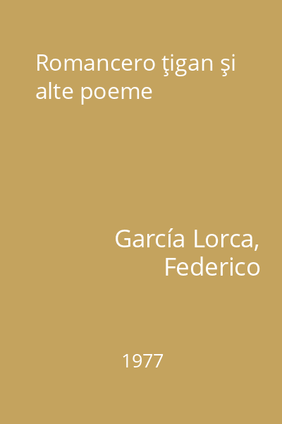 Romancero ţigan şi alte poeme