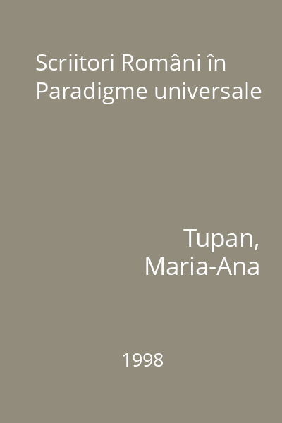 Scriitori Români în Paradigme universale