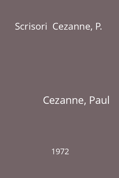 Scrisori  Cezanne, P.