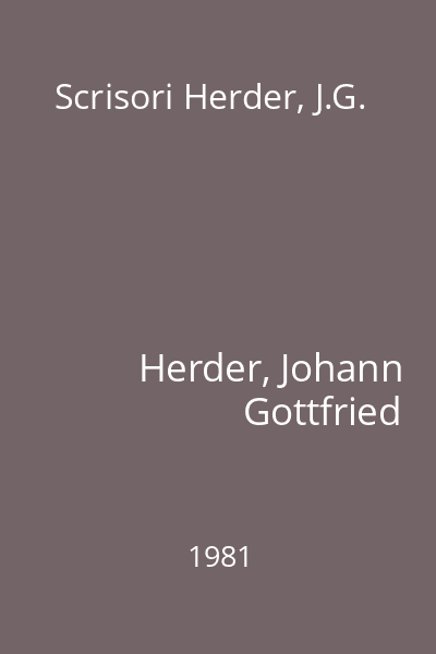 Scrisori Herder, J.G.