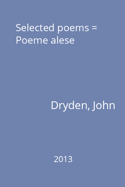 Selected poems = Poeme alese