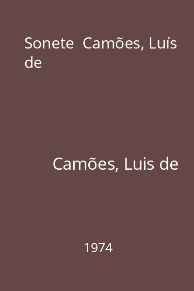Sonete  Camões, Luís de