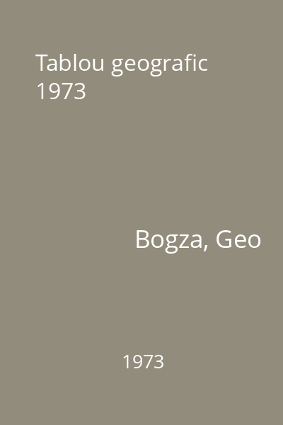 Tablou geografic  1973