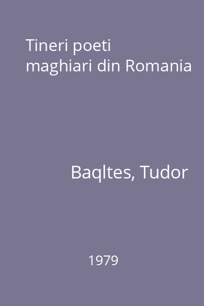 Tineri poeti maghiari din Romania