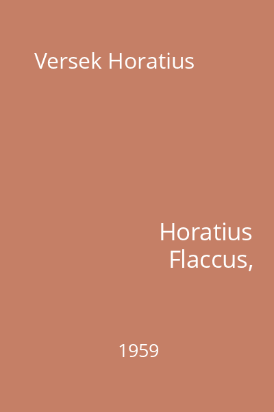 Versek Horatius