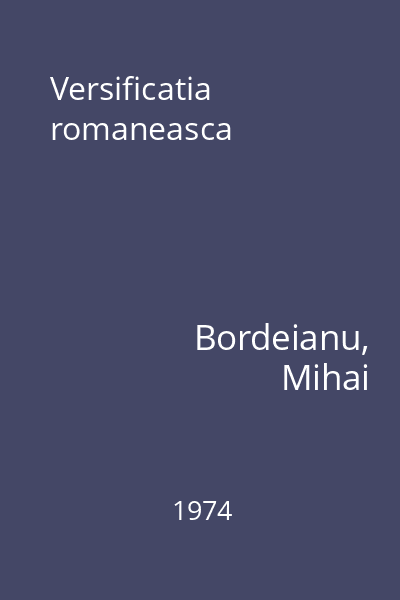 Versificatia romaneasca